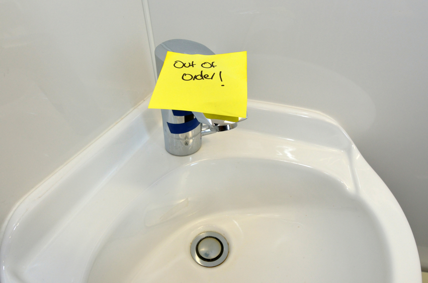 Water tap out of order.