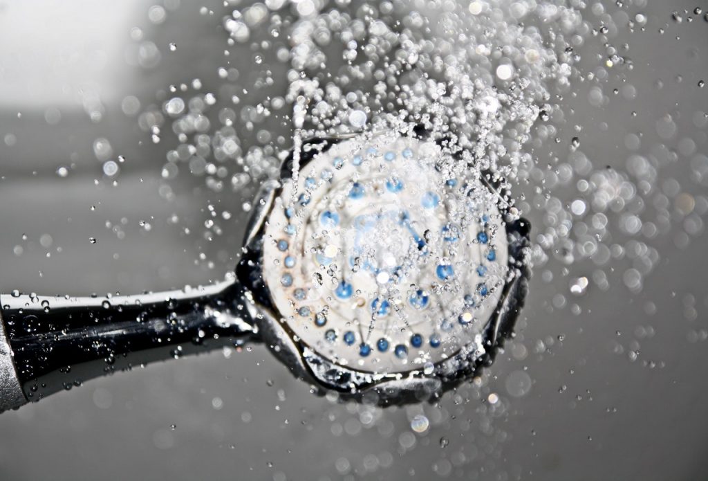 unclog a drain image showing showerhead