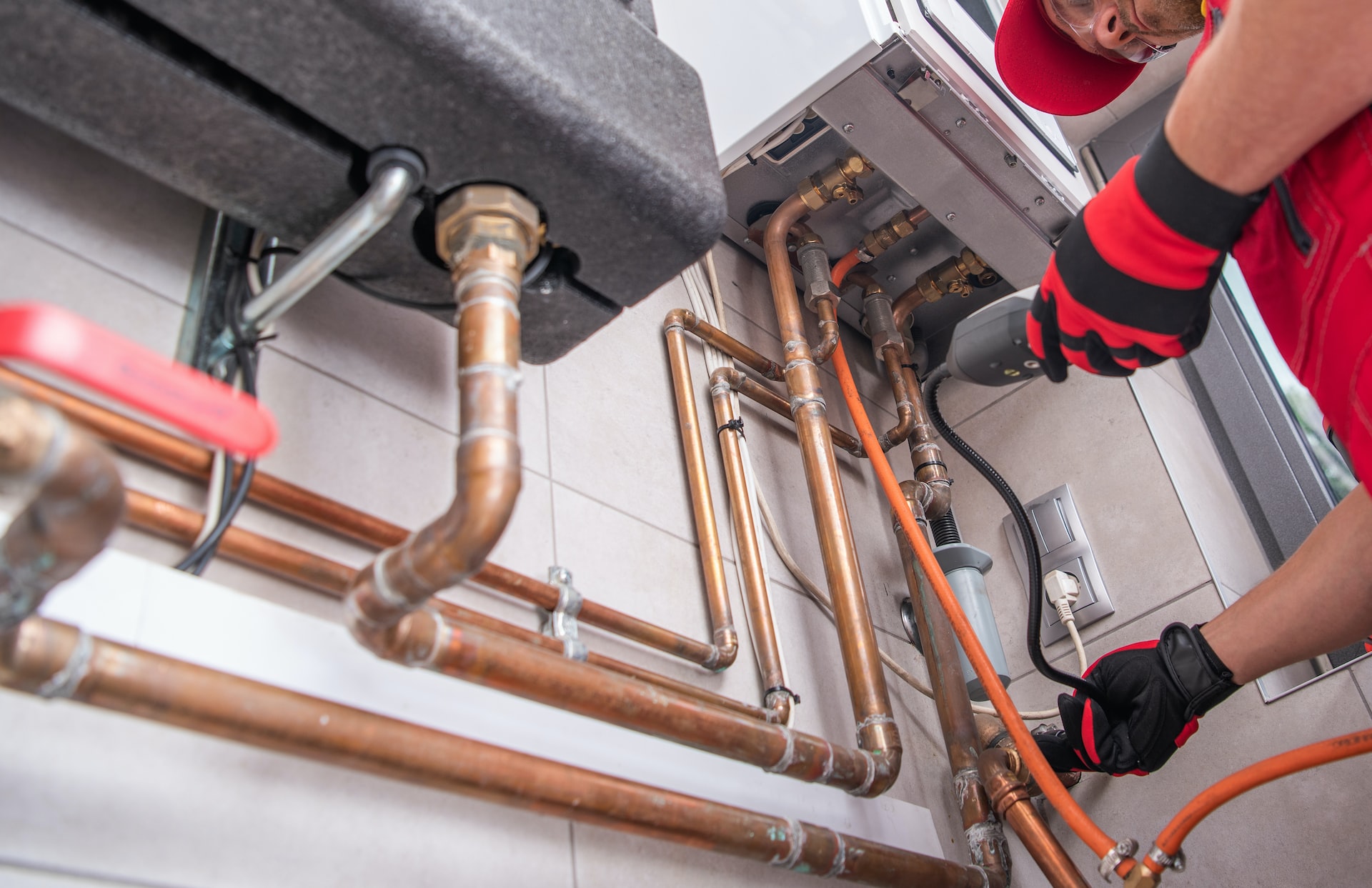Plumber working