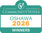 CommunityVotes Oshawa 2026 Winners decal - Hayes Plumbing