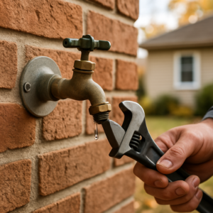 outdoor hose bibb leak repair before fall featured