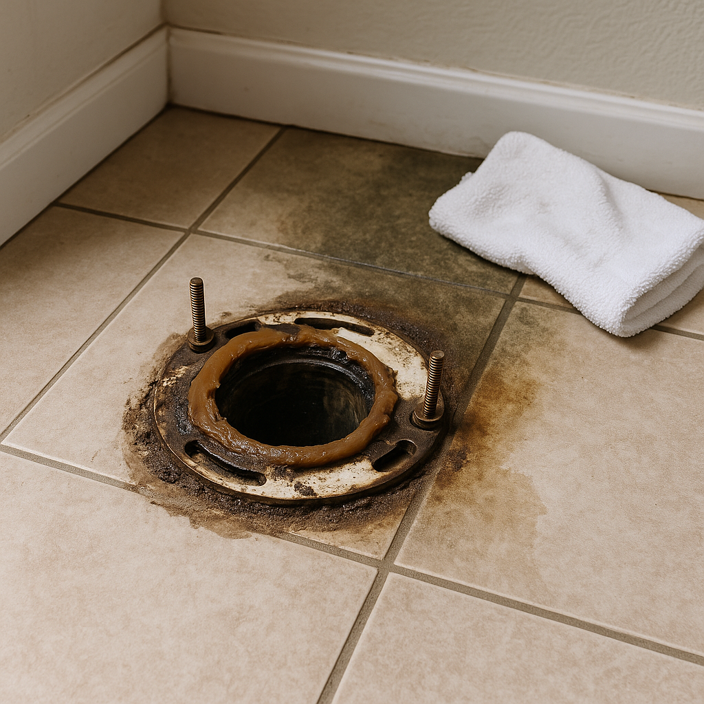toilet flange leak signs before flooring damage inline 2